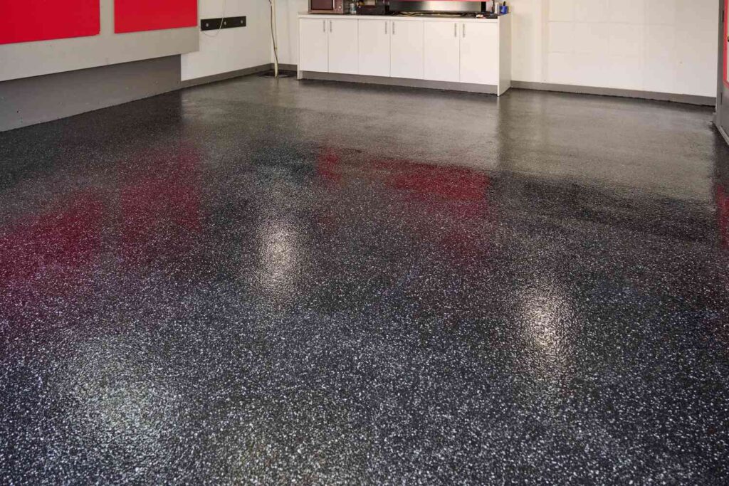 black flake epoxy garage floor coating